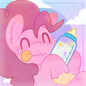 Pinkie Pie and her sticker-fied bottle!